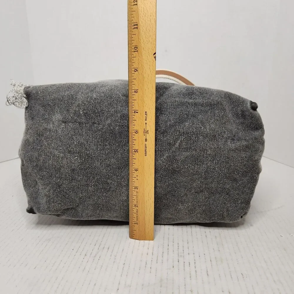 Victoria's Secret LOVE PINK Tote Bag Canvas/Gray Distressed Denim with Zipper